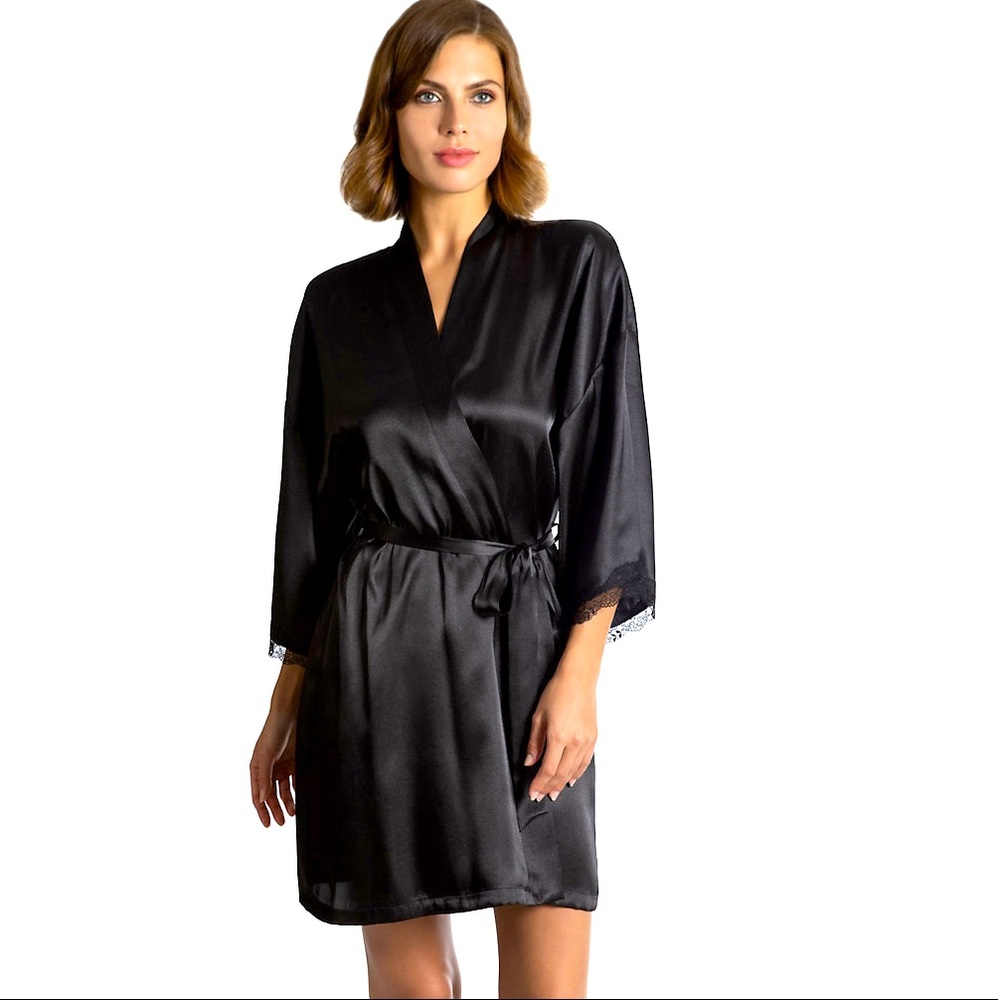 APT. 9 Women’s Black Satin Robes (Small, Medium, & Large) NWT